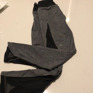 Lululemon grey pants ankle length with black mesh